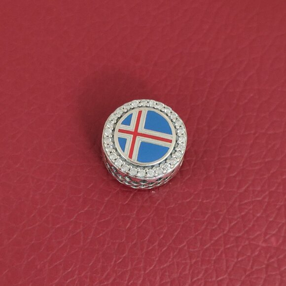 Pandora Iceland Flag Bead Charm Bracelet Pendant S925 Silver with box - Picture 6 of 6